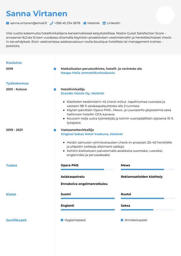 CV-pohja — Tyyli 2