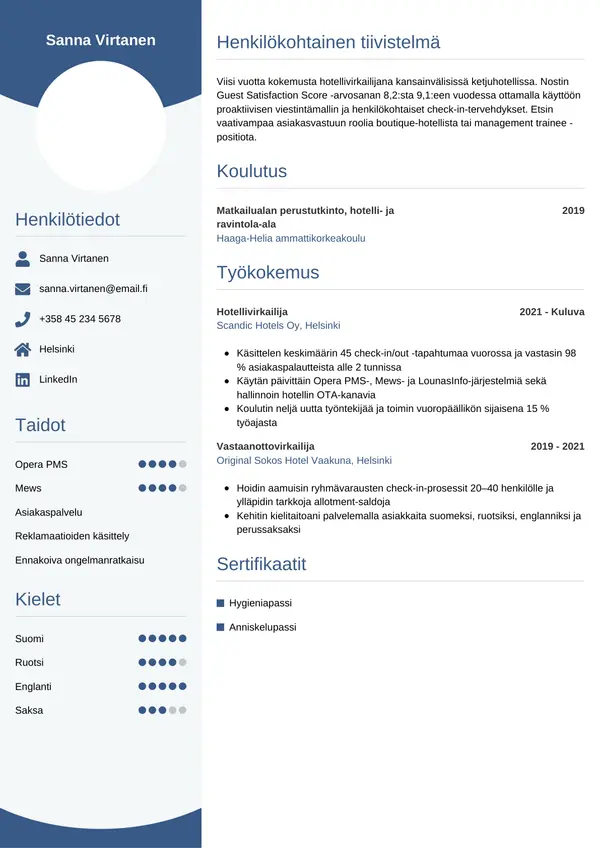 CV-pohja — Tyyli 4