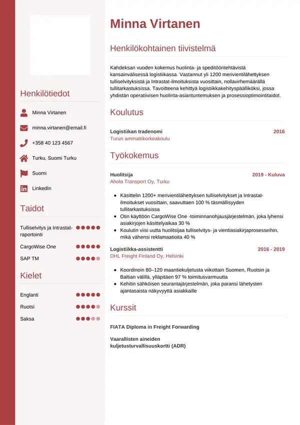 CV-pohja — Tyyli 10