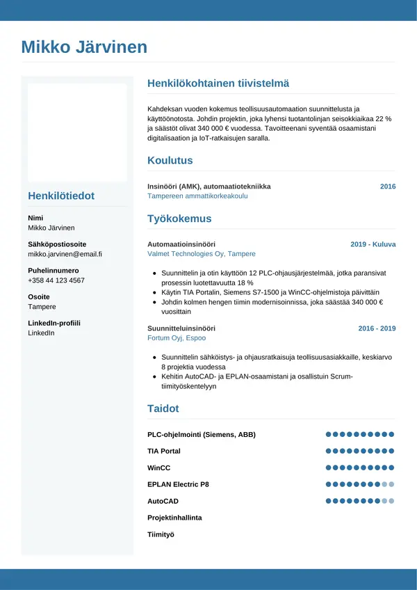 CV template Tyyli 9