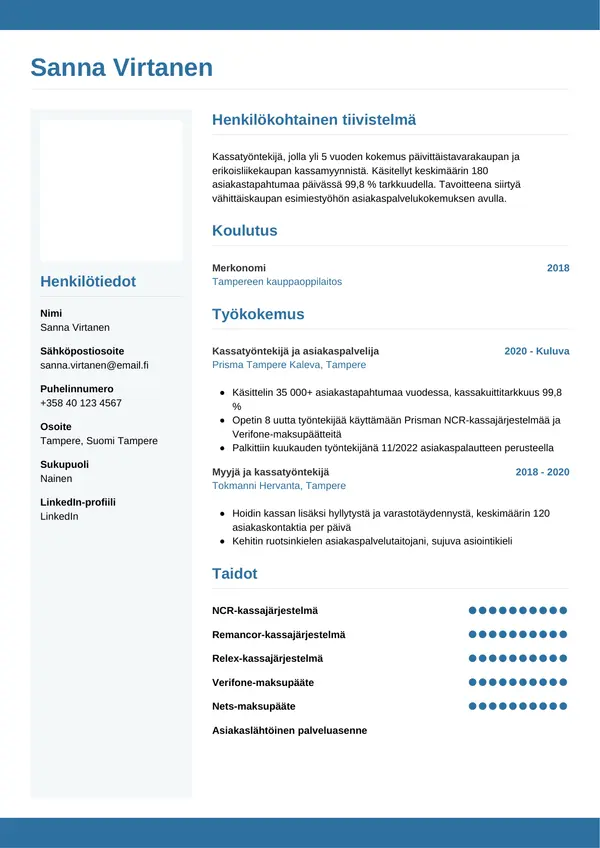 CV-pohja — Tyyli 9