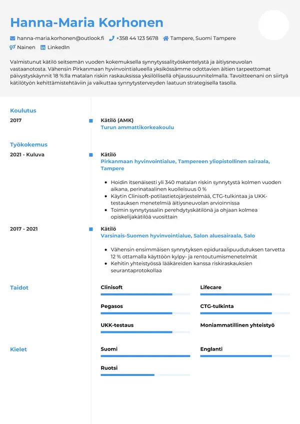 CV-pohja — Tyyli 2