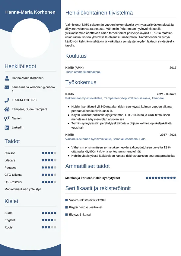 CV-pohja — Tyyli 4