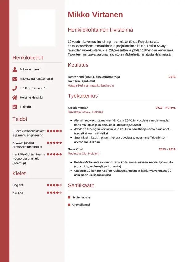 CV-pohja — Tyyli 10