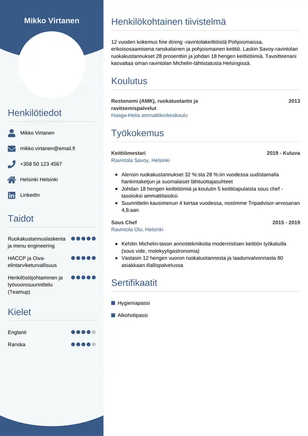 CV-pohja — Tyyli 4