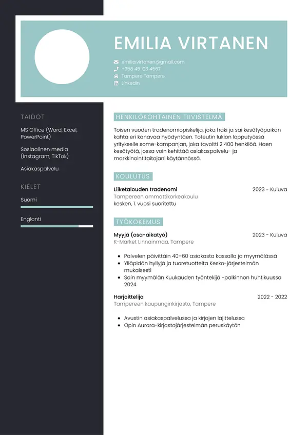 CV-pohja — Tyyli 3