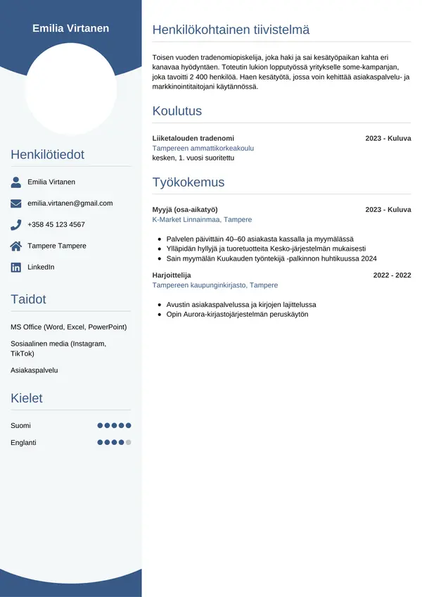 CV-pohja — Tyyli 4