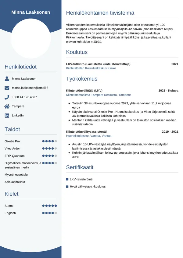 CV-pohja — Tyyli 4