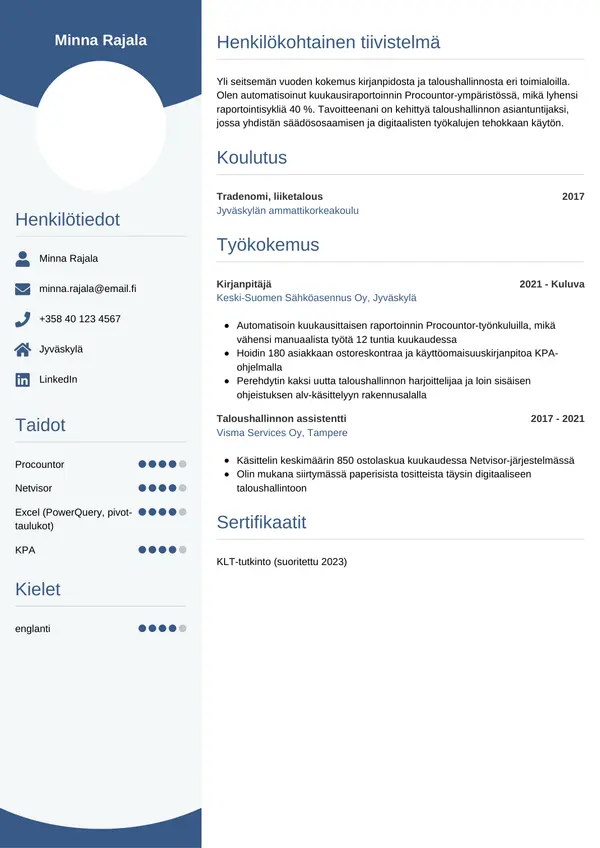 CV-pohja — Tyyli 4