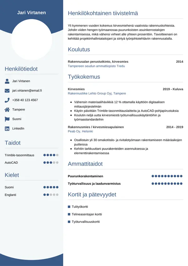 CV-pohja — Tyyli 4