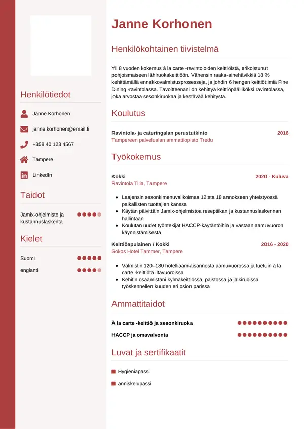 CV-pohja — Tyyli 10