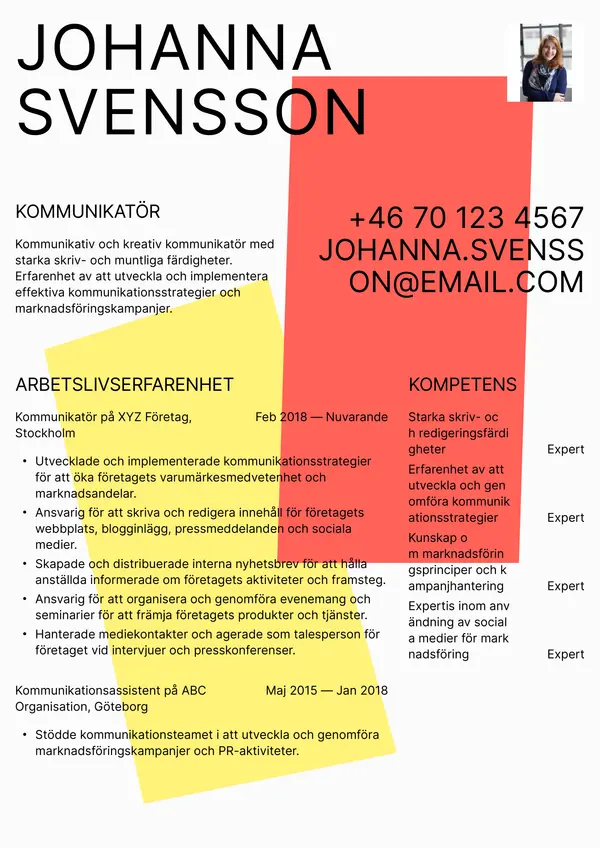 Kommunikator CV-pohja — Tyyli 4