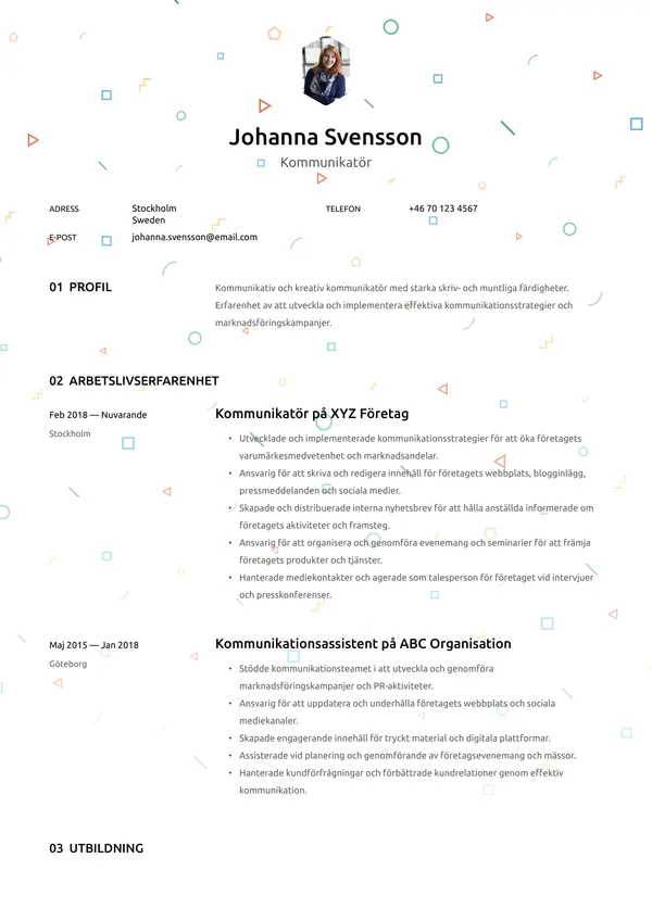 Kommunikator CV-pohja — Tyyli 5