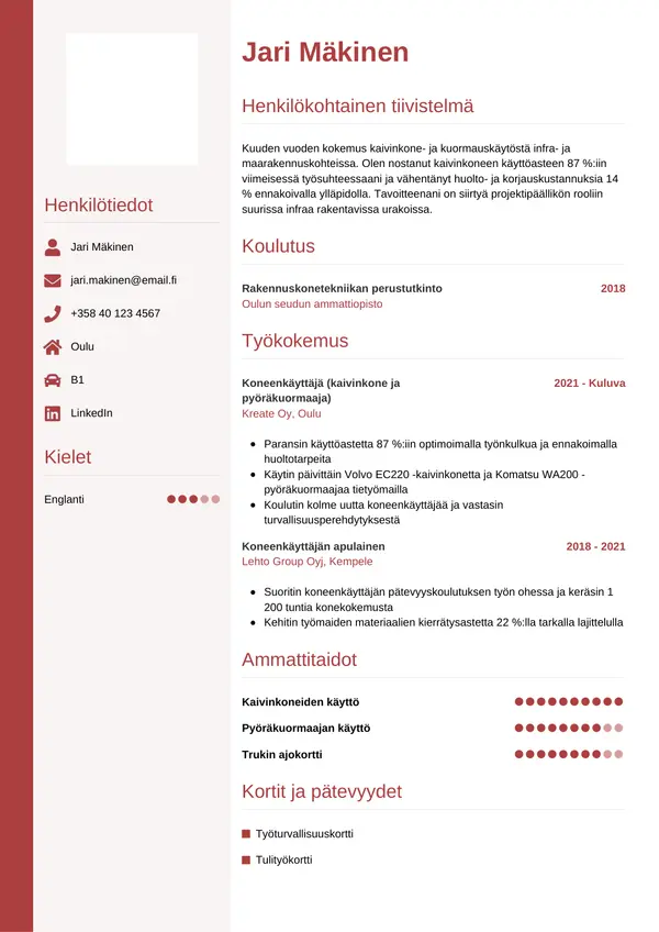 CV-pohja — Tyyli 10