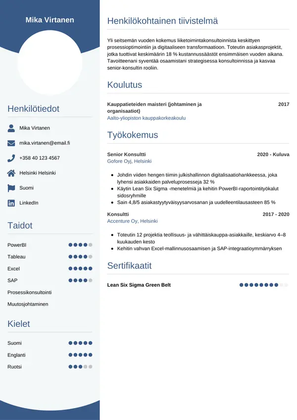CV template Tyyli 4