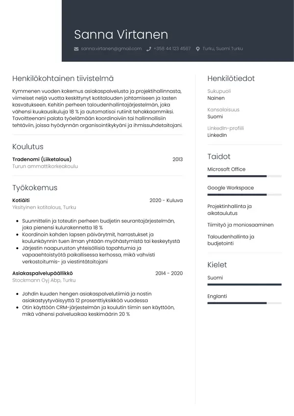 CV template Tyyli 1