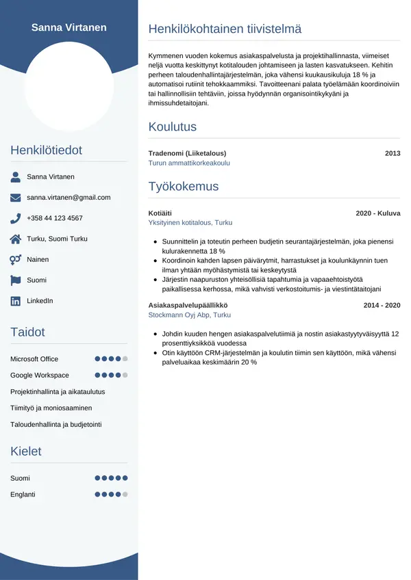 CV-pohja — Tyyli 4