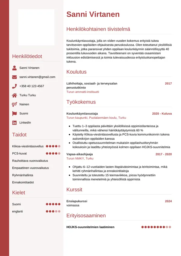 CV-pohja — Tyyli 10