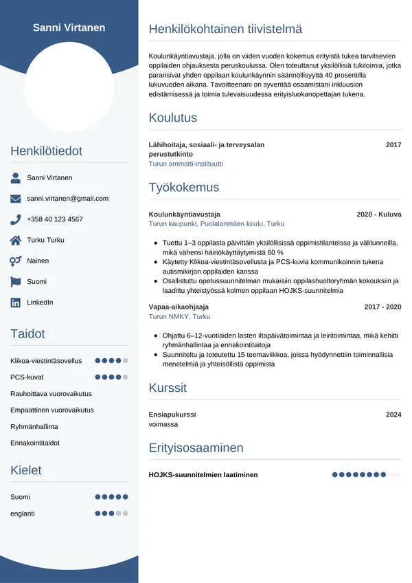 CV-pohja — Tyyli 4