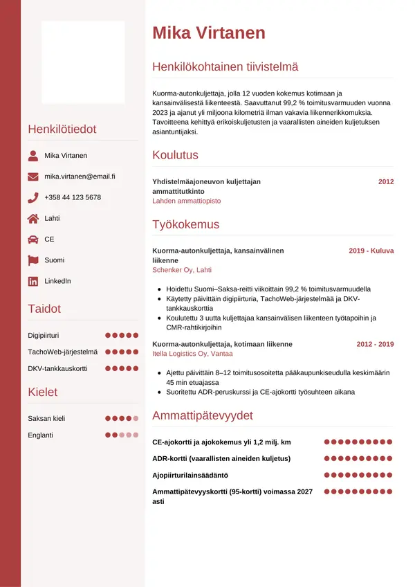 CV-pohja — Tyyli 10