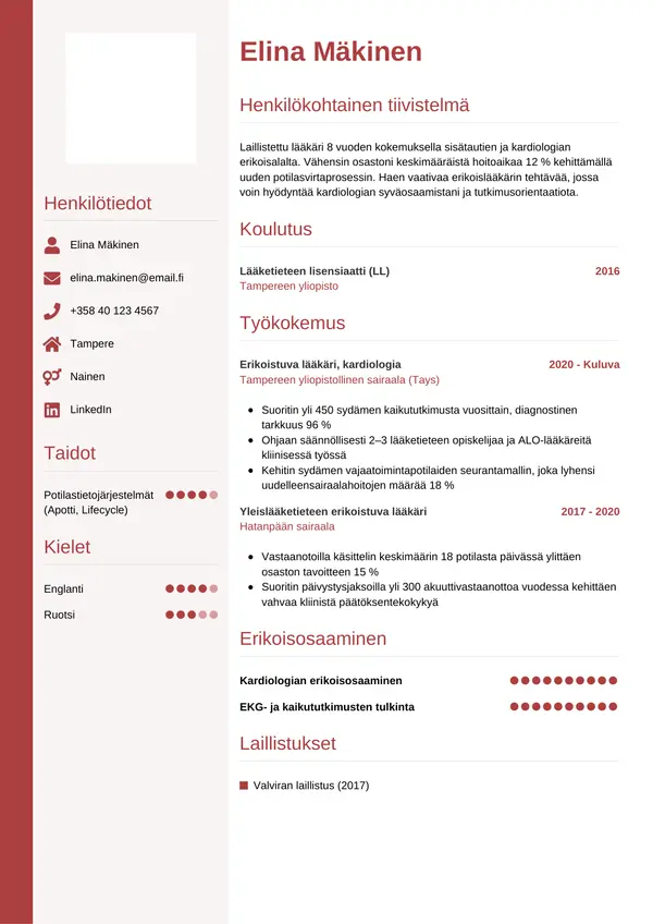 CV-pohja — Tyyli 10