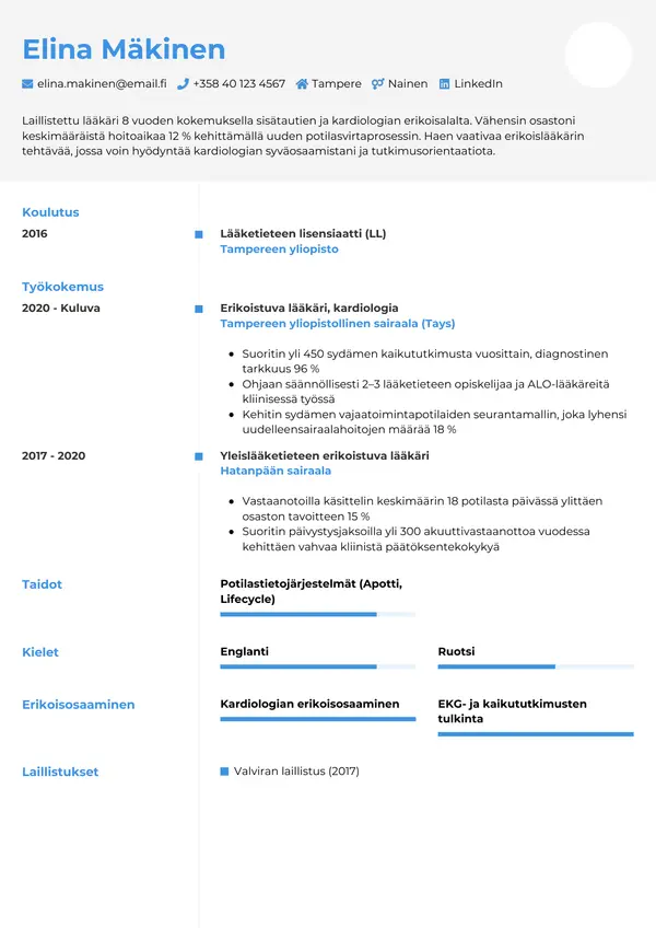 CV-pohja — Tyyli 2