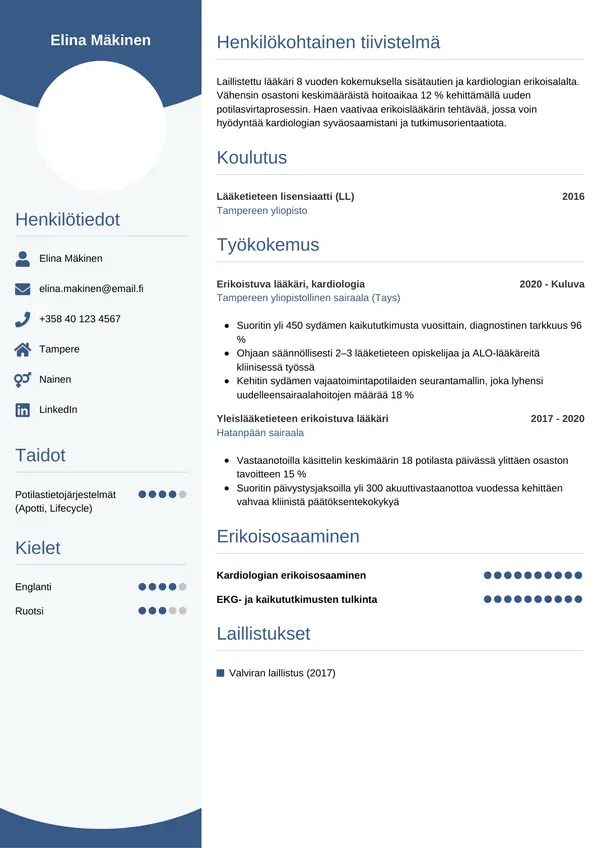 CV-pohja — Tyyli 4