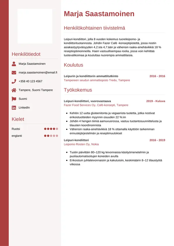 CV-pohja — Tyyli 10