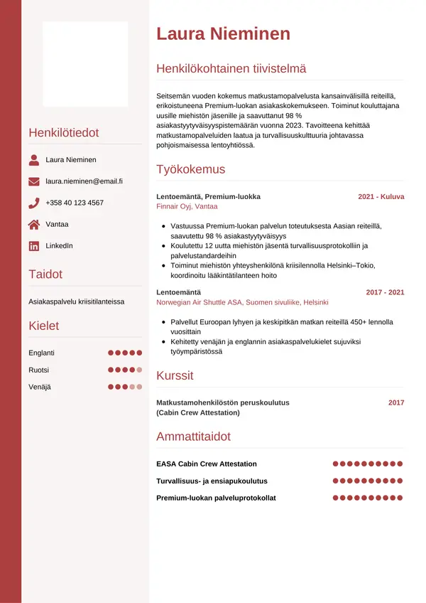 CV-pohja — Tyyli 10