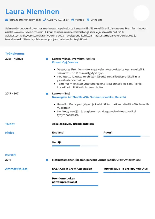CV-pohja — Tyyli 2