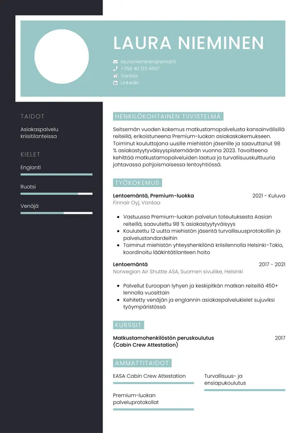 CV-pohja — Tyyli 3