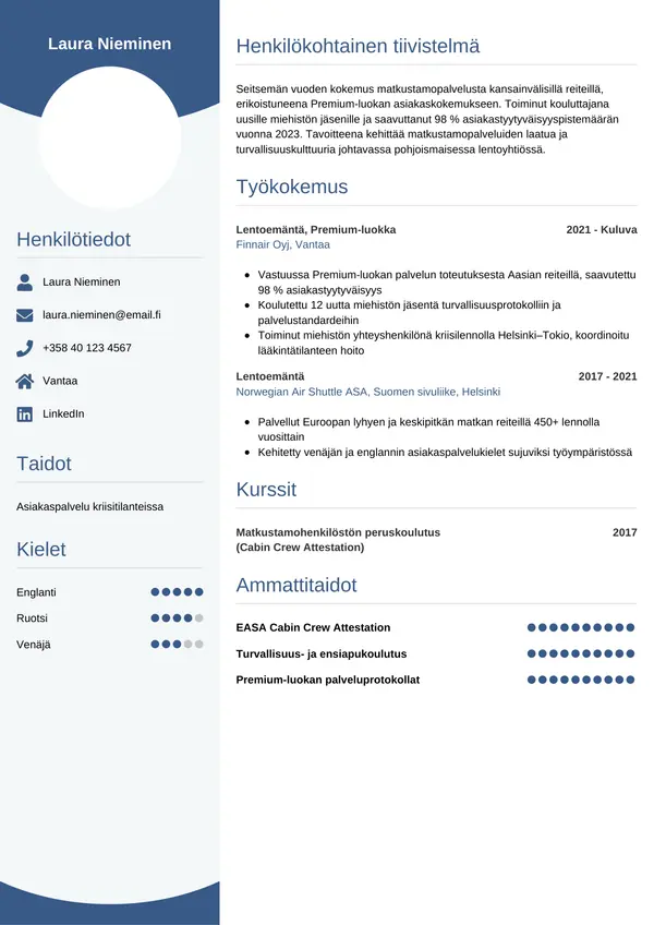 CV-pohja — Tyyli 4