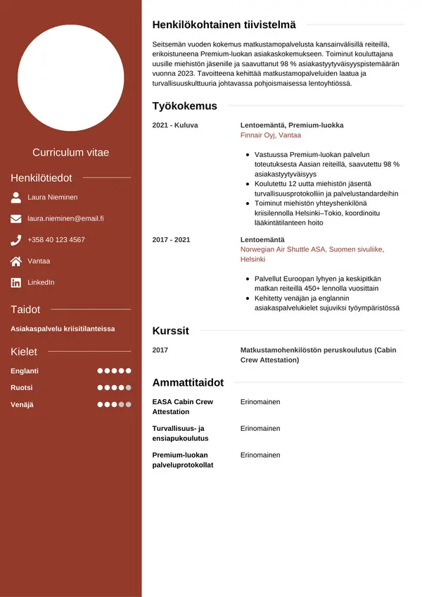 CV-pohja — Tyyli 5