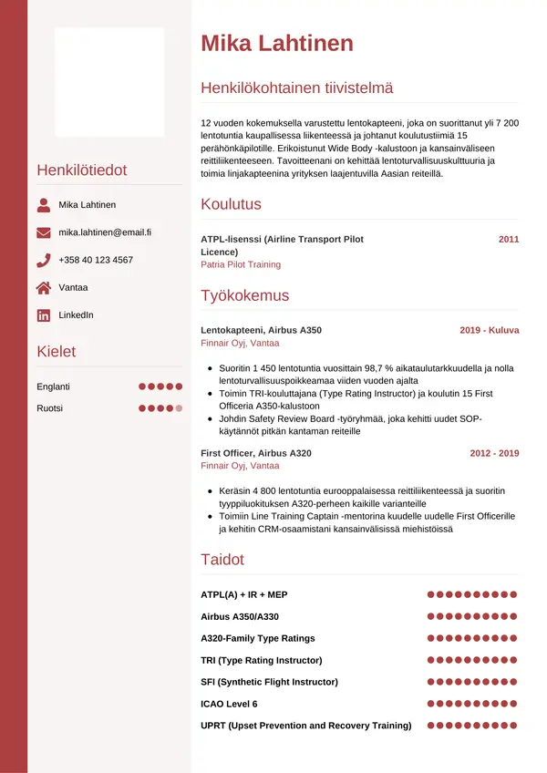 CV-pohja — Tyyli 10