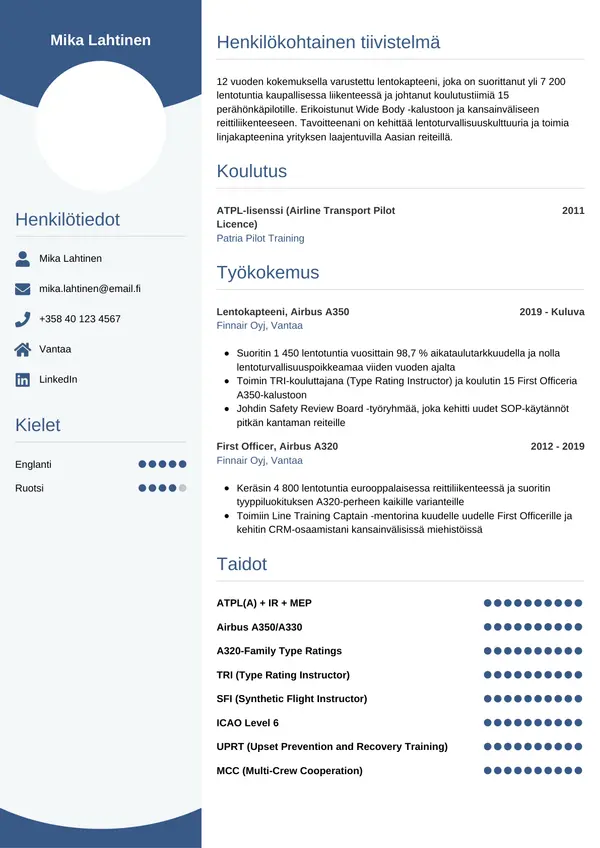 CV-pohja — Tyyli 4