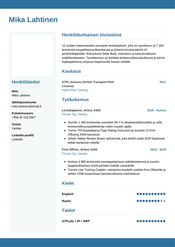 CV template Tyyli 9