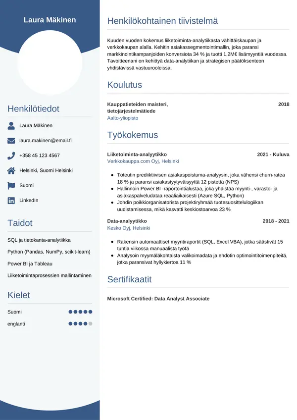 CV-pohja — Tyyli 4