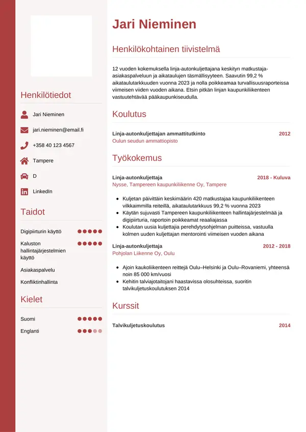 CV-pohja — Tyyli 10