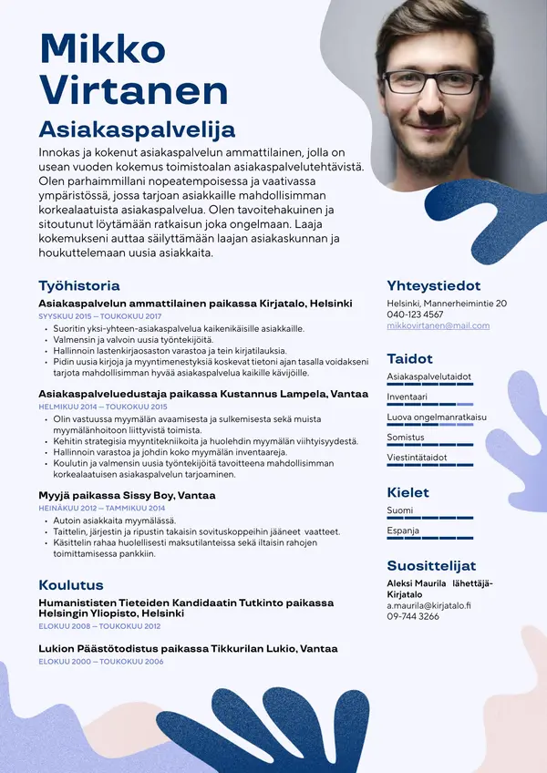 Lisbon CV-pohja — Tyyli 1