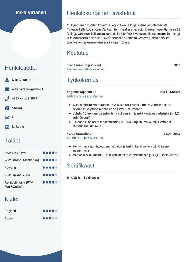 CV-pohja — Tyyli 4