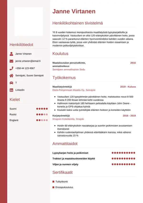 CV template Tyyli 10