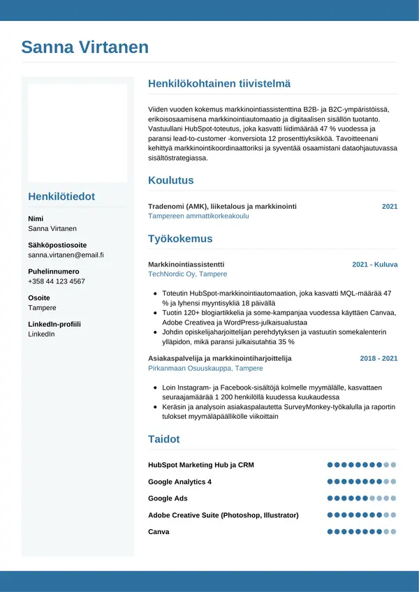 CV-pohja — Tyyli 9