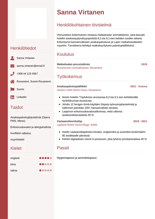 CV-pohja — Tyyli 10