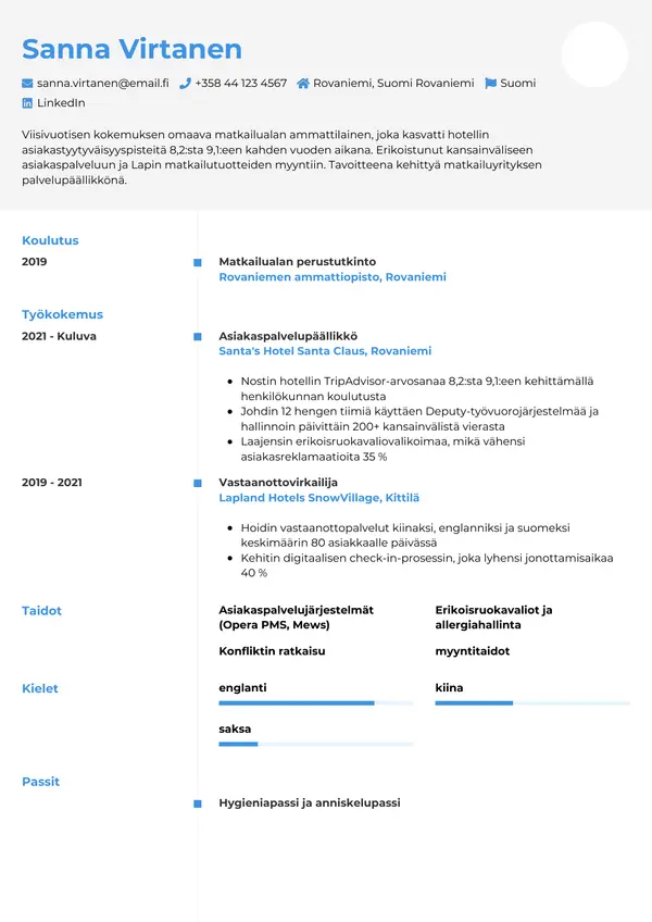 CV template Tyyli 2