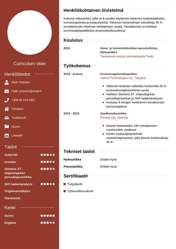 CV template Tyyli 5