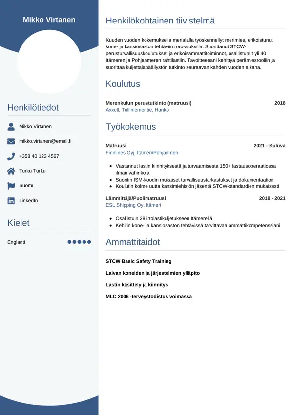 CV template Tyyli 4
