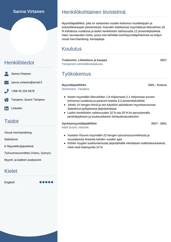 CV-pohja — Tyyli 4