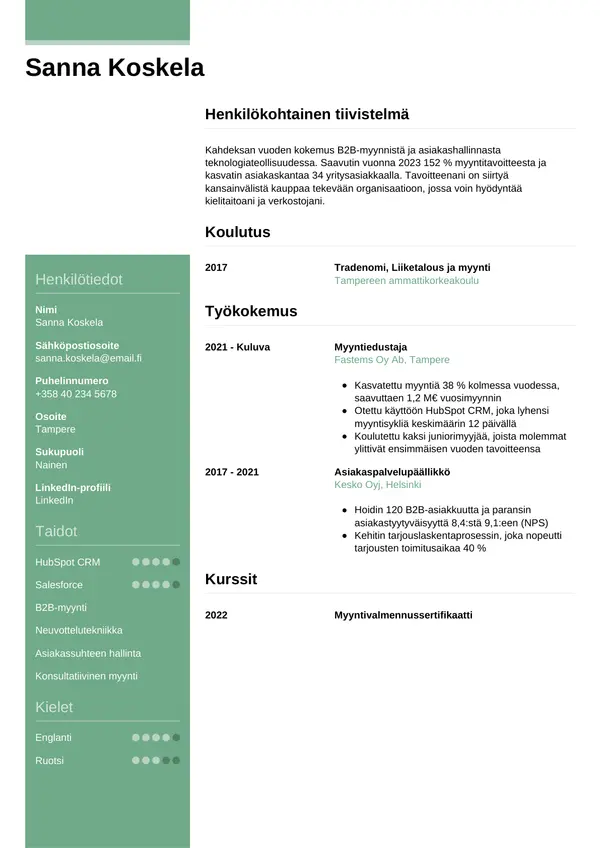 CV template Tyyli 8