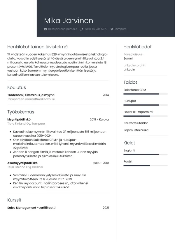 CV template Tyyli 1