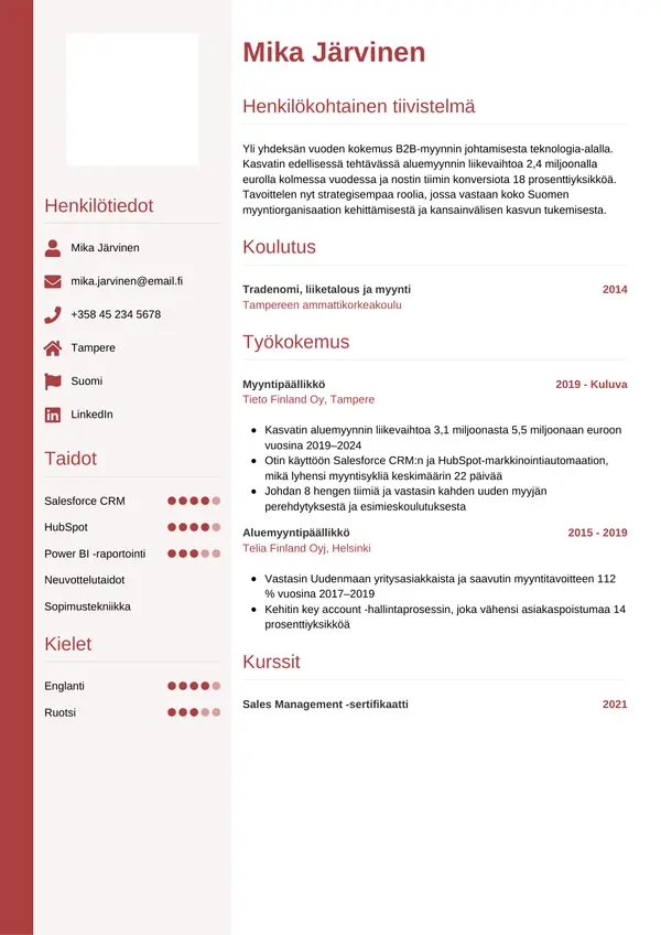 CV-pohja — Tyyli 10